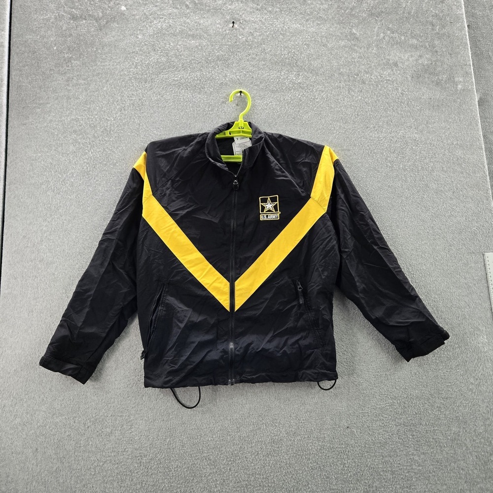 UNICOR Women Jacket SMALL‎ SHORT Black Logo Embroidery Colorblock Star Text Army